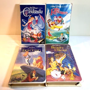 CINDERELLA / THE RESCUERS / BEAUTY AND THE BEAST / THE LION KING (VHS) Disney - Picture 1 of 24