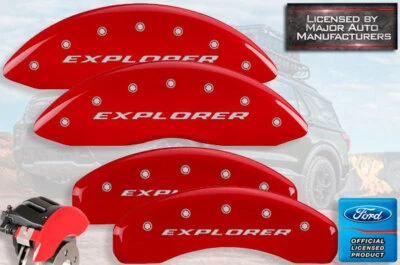 Ford "Explorer" Sport Trac 2007-2010 cubiertas de pinza de freno delanteras + traseras rojas MGP Foto 1 de 4