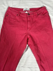 VINTAGE Denim 24/7 Jeans Womens 12W Wide Relaxed Pink Bootcut Mid Rise 90s Grung - Picture 1 of 17