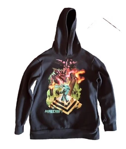 MINECRAFT ENDER DRAGON Black Pullover Sweatshirt HOODIE Boys Size L 14/16 - Picture 1 of 4
