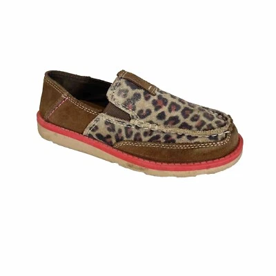 Girls Kids Ariat  Cruiser Pull On Brown Suede Leopard Aztec Shoes Size US 12.5 - Image 1 of 4