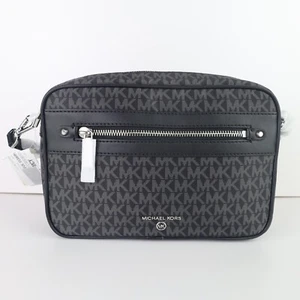Michael Kors Jet Set Signature Logo Charm Large East West Crossbody Bag Black - Picture 1 of 13