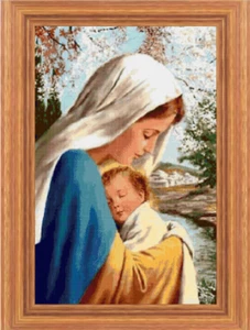 SCHEMA PUNTO CROCE MADONNA BAMBINO NATALE NATIVITA CROSS STITCH CHRISTMAS - Picture 1 of 1