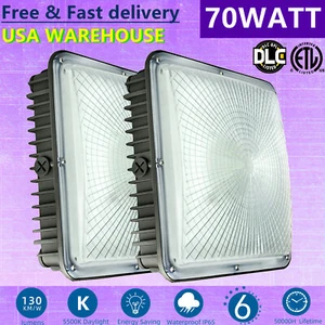 2 lot Led Canopy Garage Light For Parking 70W Commercial Warehouse Area Light - Picture 1 of 11