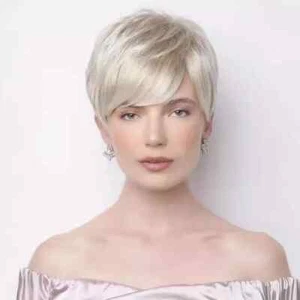 Real hair! New Fashion Sexy Women's Short Blonde Straight Human Hair Wigs 8In - Picture 1 of 7