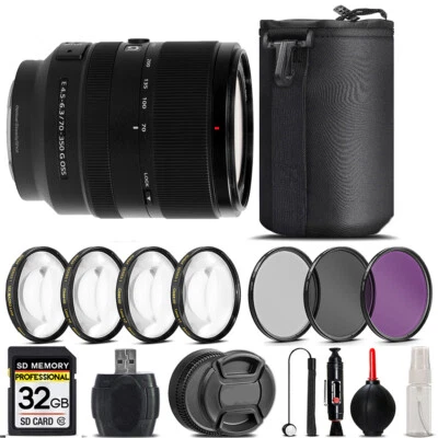 Lente Sony E 70-350 F/4,5-6,3 G OSS + Kit Macro 4 PC + Filtro UV, CPL, FLD -32 GB Foto 1 de 4