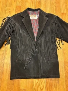 Abrigo chaqueta vintage para mujer 6 Schott Western gamuza cuero flecos - Imagen 1 de 13
