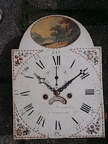 SITTING BORN 12x16+1/4  8day LONGCASE GRANDFATHER CLOCK DIAL+move Cover
