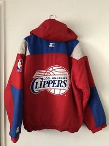 Vintage Starter NBA Los Angeles Clippers Pullover Hooded Jacket Size Small - Picture 1 of 11
