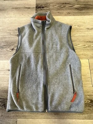 Chaleco Patagonia Talla Pequeña? Unisex Cremallera Completa Vellón Gris Piel Borde Naranja Foto 1 de 4