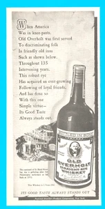 1945 Old Overholt Whiskey bottle vintage print ad Broad Ford Pa. liquor - Picture 1 of 3