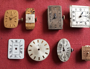 18 Art Deco & Vintage Watch Movements and Dials. EBEL, CARTIER, BAUME, BUCHERER