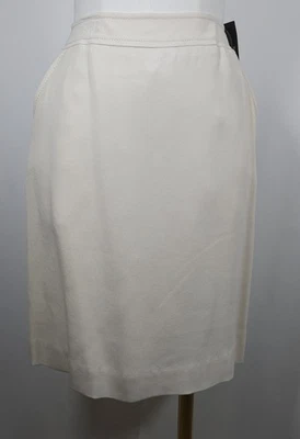 Liz Claiborne Petite Women's Lined Straight Pencil 100% Silk Cream Skirt Size 6P - Image 1 of 4