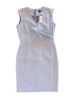Nuevo con etiquetas Vestido Vaina Ann Taylor Azul Texturizado Elástico Lateral Tuck Talla 10 $159 Foto 1 de 4