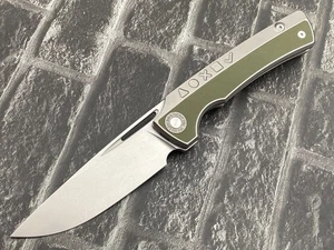 TwoSun TS471-14C28N Folding Knife Titanium/ G10 Handle Plain Edge Camping Knife - Picture 1 of 11