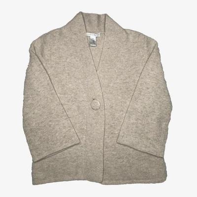 Cárdigan Sarah Spencer Suéter Mujer Mediano Beige Lana Mezcla Angora Un Botón Foto 1 de 4