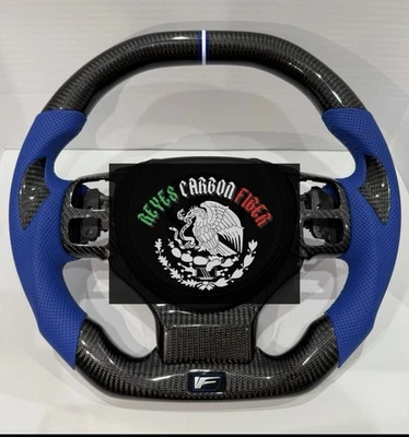 Volante de fibra de carbono azul Lexus IS250 IS300 IS350 RCF RC350 RC300 Foto 1 de 2