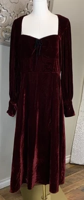Vestido de Terciopelo Alexia Admor Willa 12 Borgoña Sweetheart Renfair Whimisgoth Vamp Foto 1 de 4