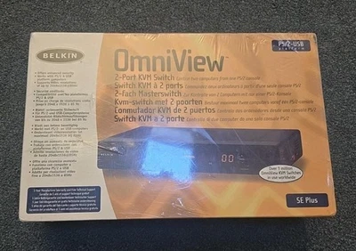 Belkin OmniView 2 Port KVM Switch Control 2 PCs with 1 Mouse/Keyboard - Image 1 of 4