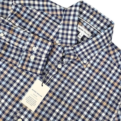NEW Peter Millar Shirt Mens Small Plaid Chambly Crown Lite Cotton-Stretch Sport - Image 1 of 4
