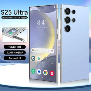 Global Unlocked Nowy smartfon S25 Ultra 5G 7,3" Android Telefon komórkowy Dual SIM - Zdjęcie 1 z 24