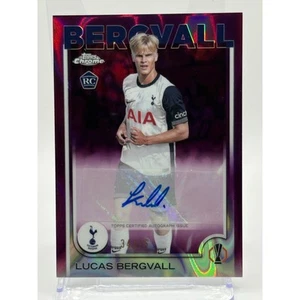 2024-25 Topps Chrome UEFA Lucas Bergvall Rookie Magenta Lava Auto 34/75 SP RC - Picture 1 of 2