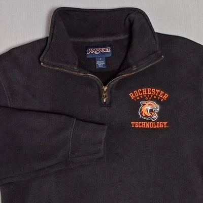 Sudadera De Colección RIT Rochester Institute Technology 1/4 Cremallera Para Hombres Pequeña Jansport Foto 1 de 4