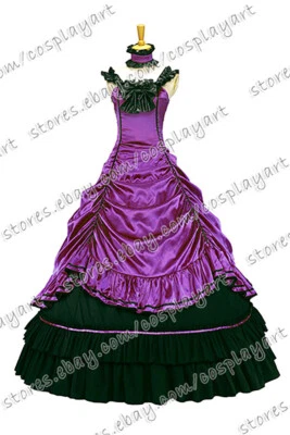 Mujeres Victoriano Gótico Sin Mangas Brocado Baile de graduación Vestido de Noche Encaje Vestido Foto 1 de 4