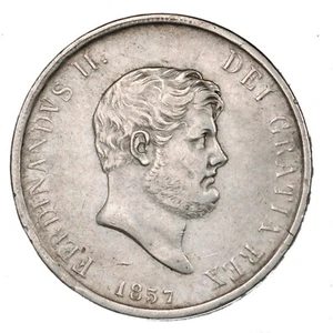 REGNO DELLE DUE SICILIE Ferdinando II di Borbone Piastra 120 Grana 6° tipo 1857 - Imagen 1 de 2