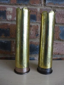 WW2 Pair of German Marks Trench Art Vase Collector Unique Decoration Man Cave - Picture 1 of 19