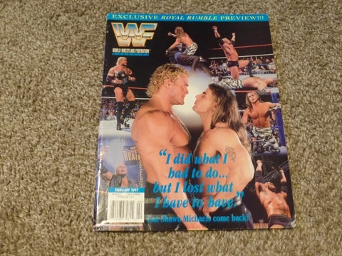 wwf FEBRUARY 1997 MAGAZINE W/CALENDAR & POSTER wrestling Cover