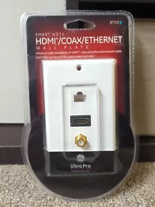 NEW GE 87223 Decorative HDMI Coax Cat5e Ethernet RJ45 Coupler Port Wall Plate - Picture 1 of 4