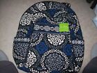 Vera Bradley Laptop Backpack Canterberry Cobalt Blue Quilted Cotton