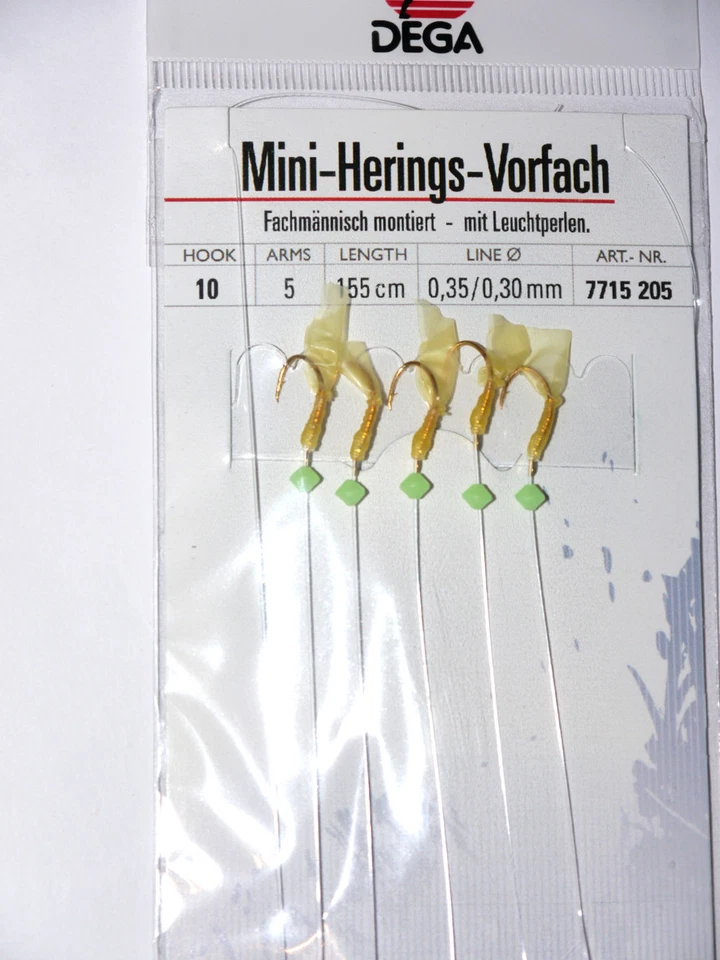 Heringspaternoster  GR 10 von DEGA 155 cm lang 5 Seitenarme Hering Heringskette  - Bild 1 von 1