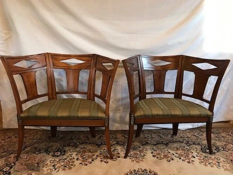 Vintage Armchairs Pair Back French Upholstered Modern Cover