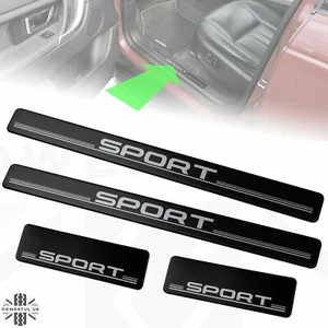 Door tread scuff plate set 4pc for Land Rover Discovery Sport Black sill step - Picture 1 of 8
