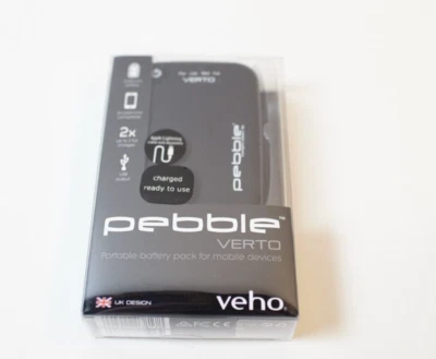 Veho Pebble Verto Portable Power Bank Battery Charger 3700mAh USB Devices -Black - Image 1 of 2