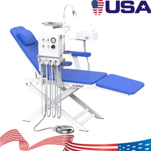 Portable Dental Folding Chair with LED Light &Water System&Turbine Unit 4 Holes - Picture 1 of 16
