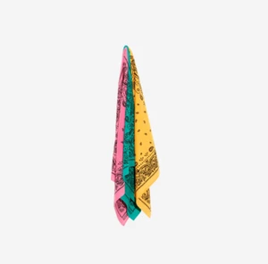 Juego de Bandana Peaceminusone Vintage #1 Rosa Verde Amarillo 100% Auténtico - Imagen 1 de 4