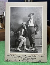 RARE Maclyn Arbuckle Signed Studio Cabinet Photo w/ His Brother George 1901