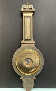 Vintage German Made Bronze Barometer 30.25” L - Picture 1 of 9