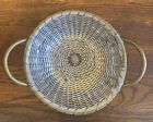 VTG Basket Wire Aluminum Round  2 Handles 12.75” India Made Hand Crafted Woven