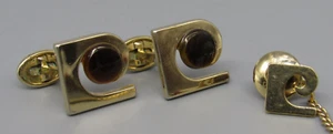 Men Vintage Pierre Cardin CUFFLINK & Tie Tack Costume Jewelry P8 - Picture 1 of 4