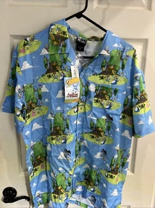 NWT Cartoon Network Adventure Time Men Size M Short Sleeve Button Down Shirt - Picture 1 of 4