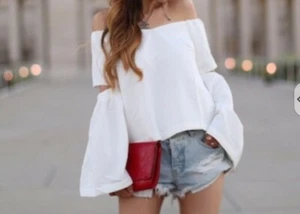 Re:named Off The Shoulders Bluse off white Gr. Large - Bild 1 von 6