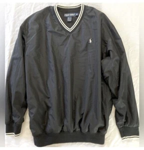 Polo Golf Vintage Negro Gran Tamaño Cuello Pullover Chaqueta Cortavientos Para Hombre Talla S - Imagen 1 de 10