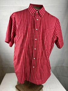 Camicia uomo Dockers con bottoni taglia XXL rossa check manica corta casual usata in ottime condizioni - Foto 1 di 5