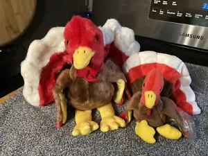 Bundle: Retired GOBBLES Ty Beanie Buddy and Baby, Errors and Rarities, PVC - Picture 1 of 19