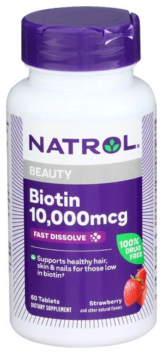Natrol Biotin Beauty Fast Dissolve Tablets - 10,000mcg 60 Count - Image 1 of 1