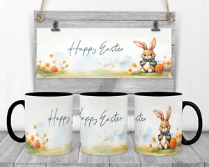 Happy Easter Bunny Tea Coffee Mug, Easter Mug, Child's Mug, Easter Gift - Picture 1 of 10